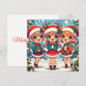 Elf Deer Vrolijk Kerstfeest Feestdagenkaart (Voorkant / Achterkant)