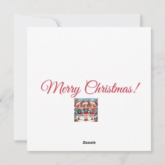 Elf Deer Vrolijk Kerstfeest Feestdagenkaart (Achterkant)