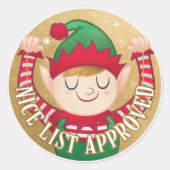 Elf Delivery Santa's lijst met kerst in Nice Ronde Sticker (Voorkant)
