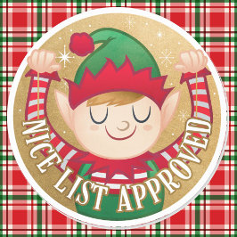 Elf Delivery Santa's lijst met kerst in Nice Ronde Sticker