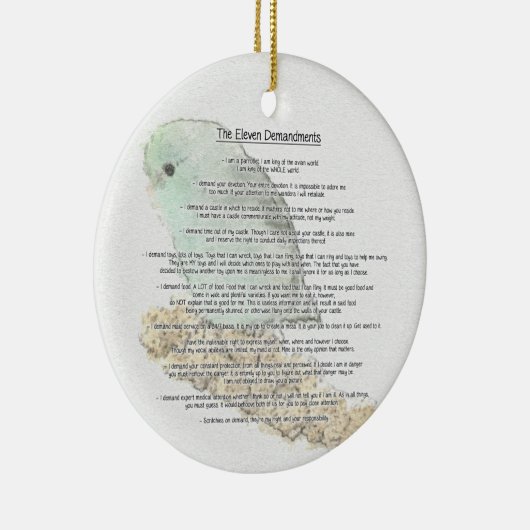 Elf demandingen van Parrotlets Keramisch Ornament (Rechts)