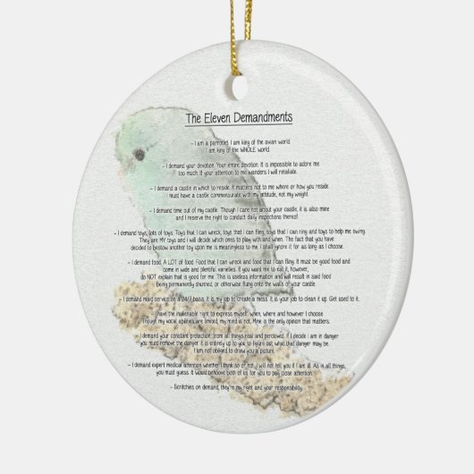 Elf demandingen van Parrotlets Keramisch Ornament (Links)