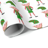 Elf Design Kerstmis Cadeaupapier (Rol Hoek)