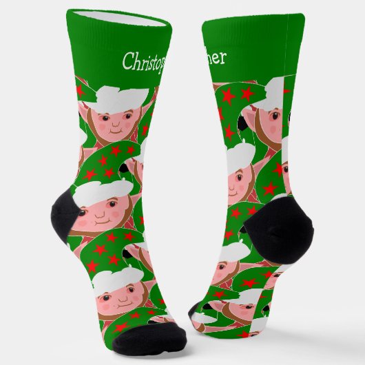 Elf Design Kerstmis Sokken (Gebogen)