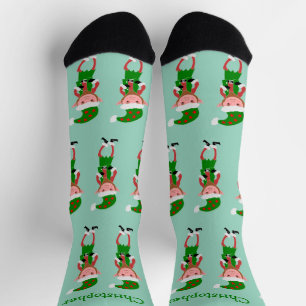 Elf Design Kerstmis Sokken
