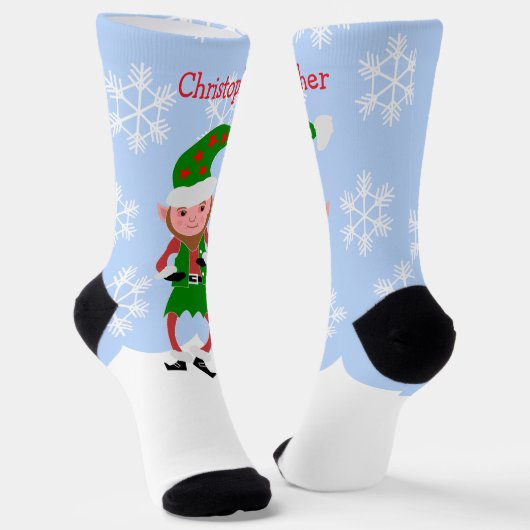 Elf Design Kerstmis Sokken (Gebogen)