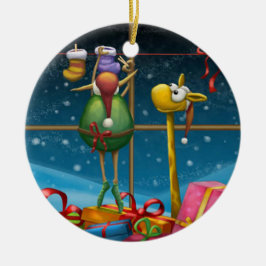 Elf die de balans opmaakt keramisch ornament