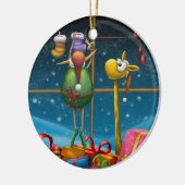 Elf die de balans opmaakt keramisch ornament (Links)