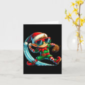 Elf die honkbal speelt als leraar Jongens Kids tie Kaart (Gele Bloem)