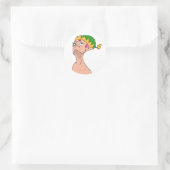 Elf die naar Kerst kijkt ! Ronde Sticker (Tas)