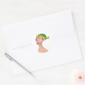 Elf die naar Kerst kijkt ! Ronde Sticker (Envelop)