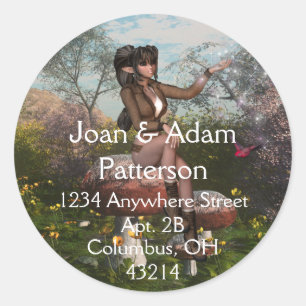 Elf die op een Etiketten van het Adres van de Teru