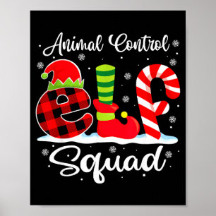 Elf Dierencontrole Team Kerst Officier Overeenkoms Poster