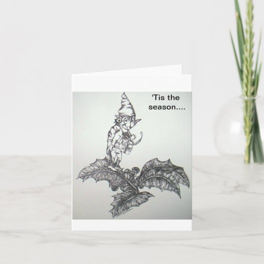 Elf, dit is het seizoen... feestdagen kaart (Voorkant)