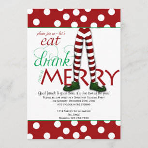 Elf Eat-Drink en prettige kerstfeestdagen Kaart