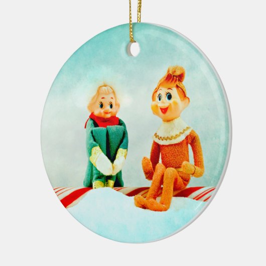 Elf eerste datum keramisch ornament (Links)