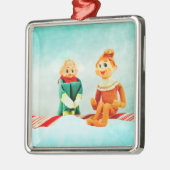 Elf eerste datum metalen ornament (Links)