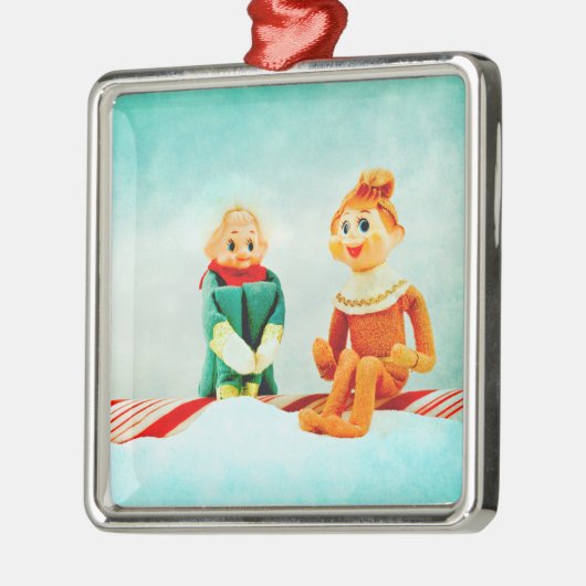 Elf eerste datum metalen ornament (Links)