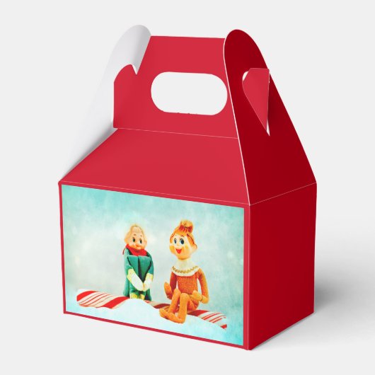 Elf eerste datum op rood bedankdoosjes (Voorkant Zijde)