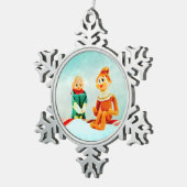 Elf eerste datum tin sneeuwvlok ornament (Rechts)