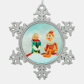 Elf eerste datum tin sneeuwvlok ornament (Voorkant)