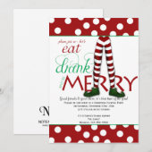 Elf eet Drink en wees vrolijk kerstfeest Kaart (Voorkant / Achterkant)