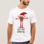 Elf Elfed omhoog Kerstmis foto ingelijst hoofd T-shirt (Voorkant)