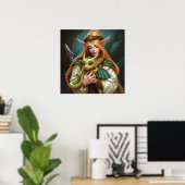 Elf en babydraak poster (Thuiskantoor)