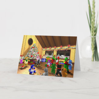 Elf en Beren Feestdagen Kaart