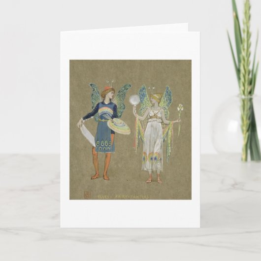 Elf en de Schilders van de Fee, van "Sneeuwman" Feestdagen Kaart (Voorkant)