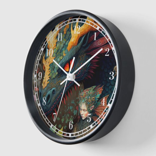 Elf en Dragon Fantasy Art (Hoek)