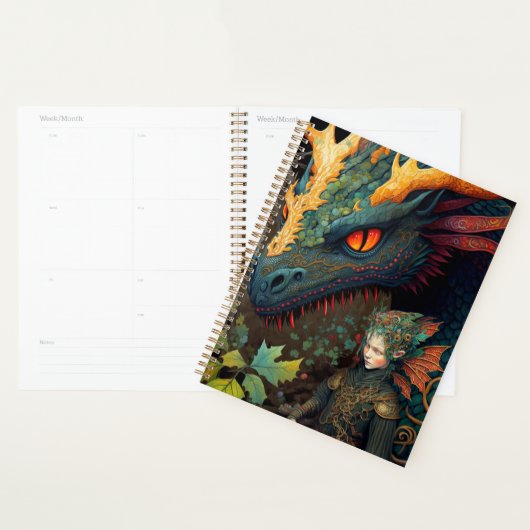 Elf en Dragon Fantasy Art Planner (Display)