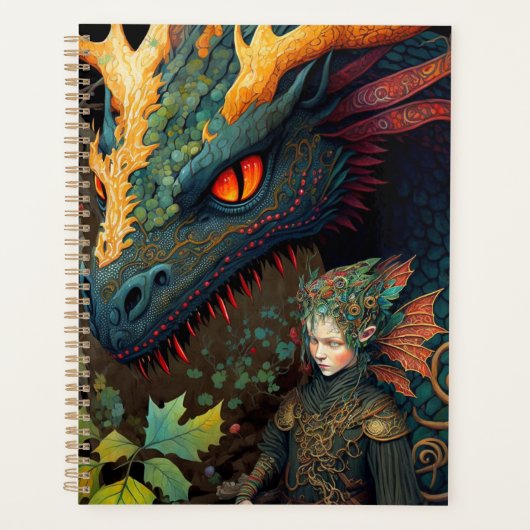 Elf en Dragon Fantasy Art Planner (Voorkant)