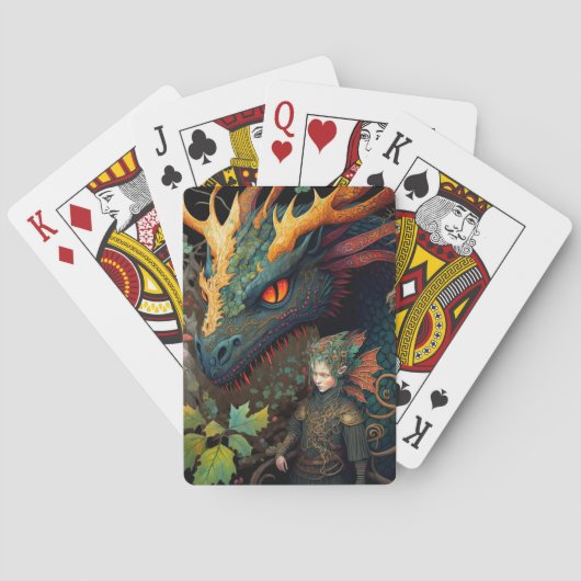 Elf en Dragon Fantasy Art Pokerkaarten (Achterkant)
