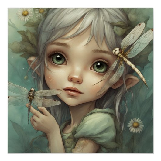 Elf en Dragonfly 1 Perfect Poster (Voorkant)