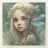 Elf en Dragonfly 3 Glazen Onderzetter (Voorkant)