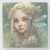 Elf en Dragonfly 3 Stenen Onderzetter (Voorkant)