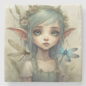 Elf en Dragonfly 4 Stenen Onderzetter (Voorkant)