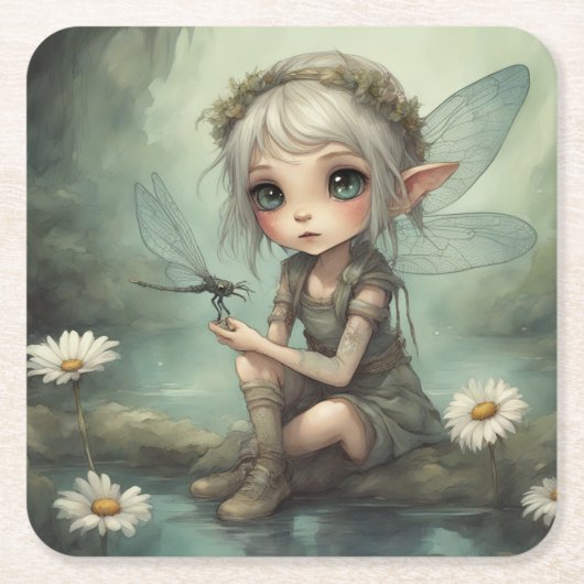 Elf en Dragonfly 5 Kartonnen Onderzetters (Voorkant)