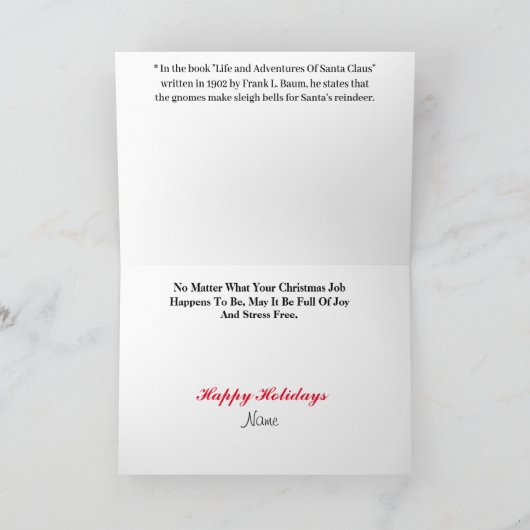 Elf en Gnome Funny-kerstkaart Kaart (Binnen)