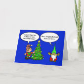 Elf en Gnome Funny-kerstkaart Kaart (Voorkant)