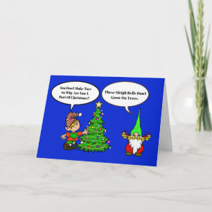 Elf en Gnome Grappige Kerstkaart Kaart