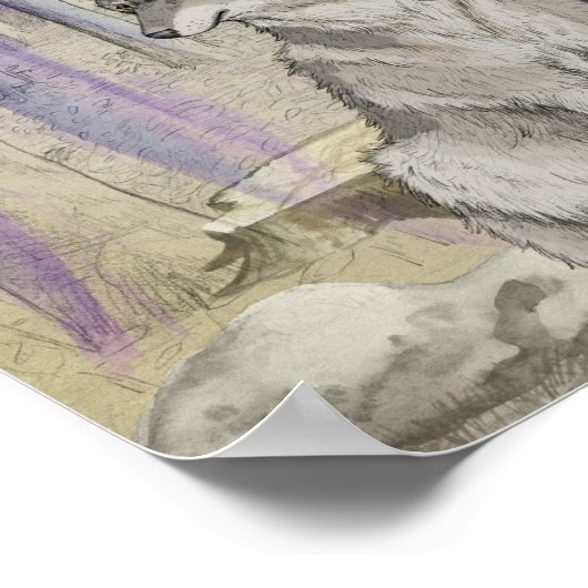 Elf en het Poster van de Waarde Wolf (steen) (Hoek)