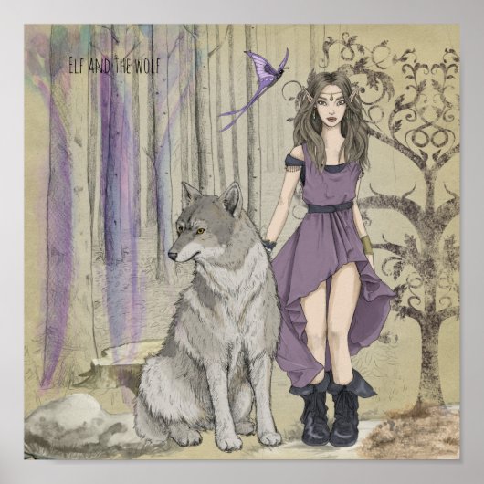 Elf en het Poster van de Waarde Wolf (steen) (Voorkant)