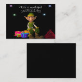 Elf en kerstcadeautjes notitiekaartje (Voorkant / Achterkant)