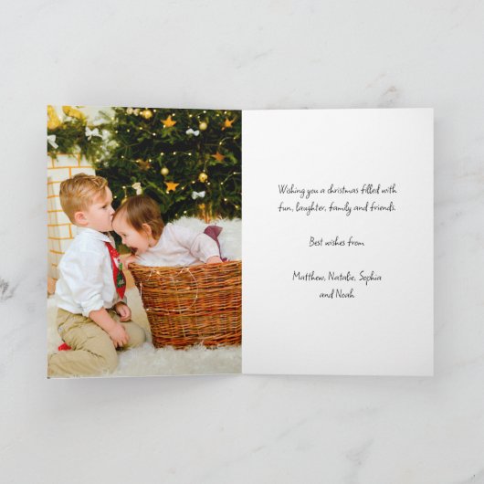 Elf- en Robot-kerstfotokaart Feestdagen Kaart (Binnen)