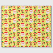 Elf en Santa Claus Kerstfeestdag schattig feestmaa Cadeaupapier (Vlak)