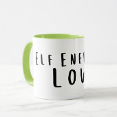 Elf Energy: Low Funny, Exhausted Mug Mok (Voorkant links)