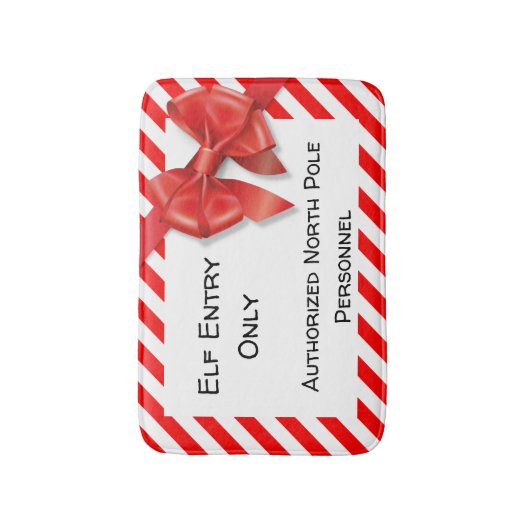 Elf Entry Only | North Pole Christmas Doormat Badmat (Voorkant Verticaal)