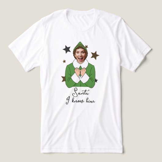 Elf Face Design with Sparkling Stars Tri-Blend Shirt (Design voorkant)